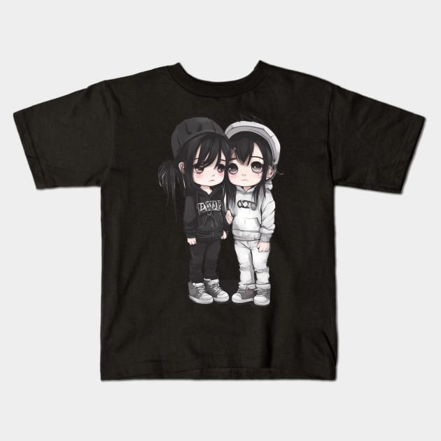 Emo Friends Kids T-Shirt by animegirlnft